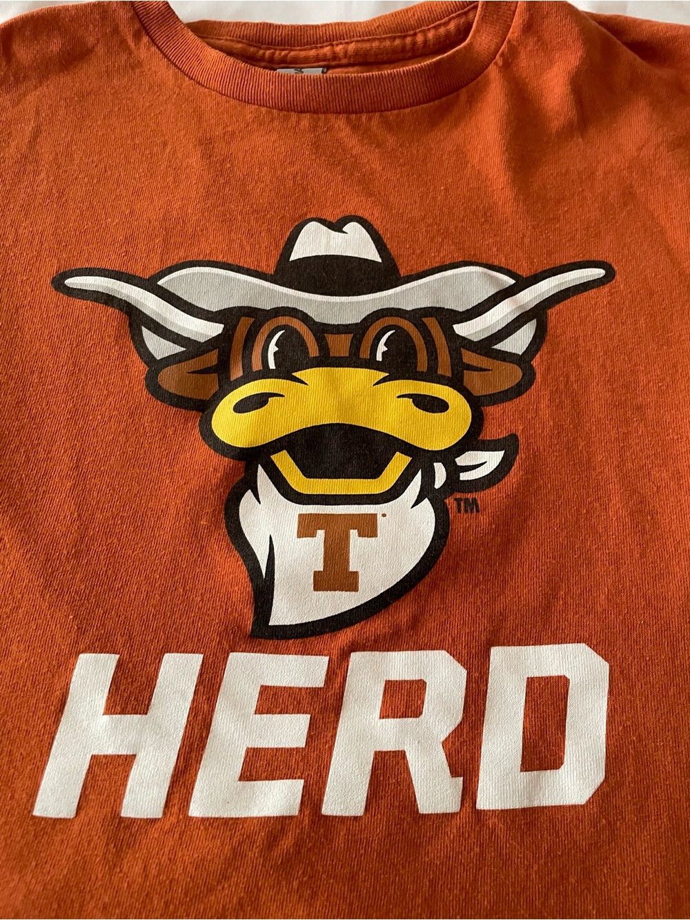University of Texas (UT) Big Face Longhorn Hero Mascot Youth Tee, Sz S